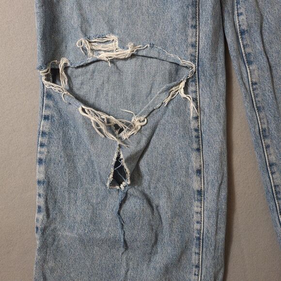 Levis 94 Baggy Wide-Leg Jeans Womens 25 27x29 Blue Denim Cotton Distressed - Picture 4 of 15